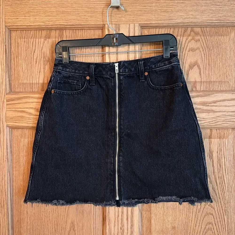 ABERCROMBIE Zoe Natural Rise Vintage A-Line Full Zip Skirt